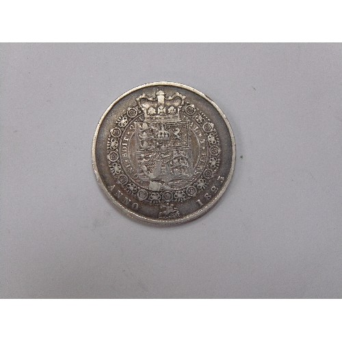 61 - GEORGE IV SILVER HALFCROWN 1823, CONDITION VF TO EF