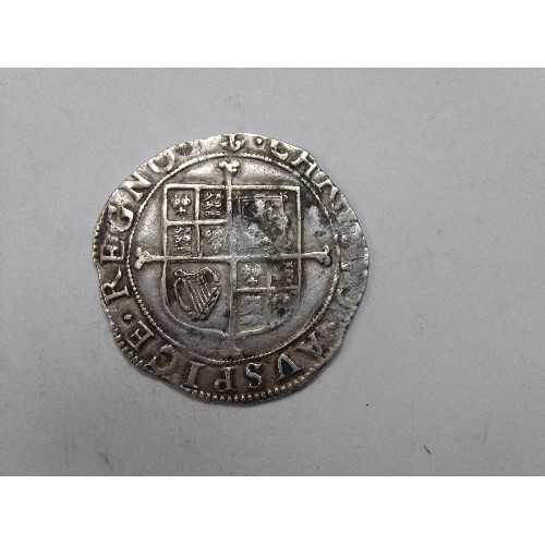 20 - CHARLES I SHILLING 1628 MM ANCHOR  (F) BRISTOL, TOWER