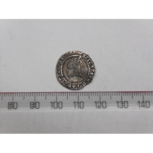 9 - ELIZABETH I  SILVER THREEPENCE 1570, (F) CLIPPED. WEIGHT 1.4G