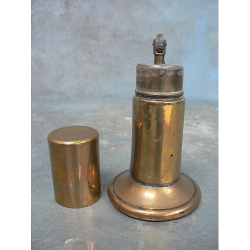 75 - A WW1 PERIOD TRENCH ART BRASS TABLE LIGHTER