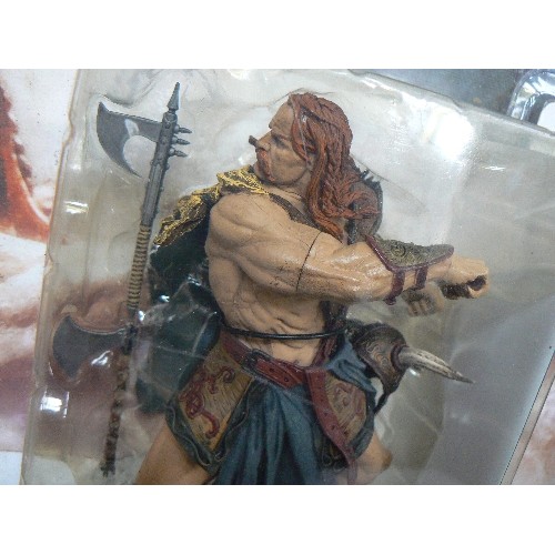 318 - 3 X SPAWN.COM ACTION FIGURES. SERIES 1. CONAN OF CIMMERIA, SKIFELL, & SVADUN. BOXED.