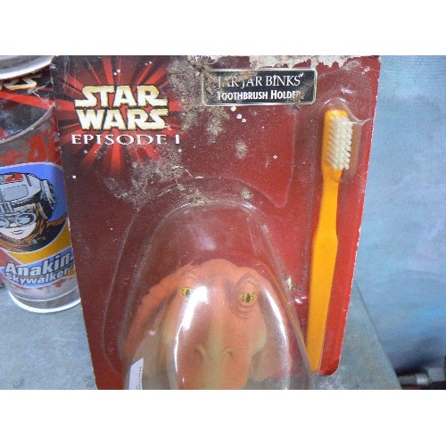 321 - STAR-WARS EPISODE 1. JABBA WHO OOZES WITH GLOB & FROGS, AND JAR-JAR BINKS TOOTHBRUSH HOLDER. BOTH AP... 