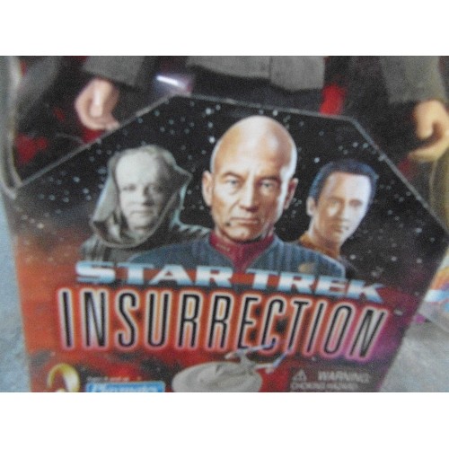 336 - STAR TREK INSURRECTION. CAPT JEAN-LUC PICARD FIGURE. ALSO LIET COMM DATA FIGURE. BOTH BOXED.