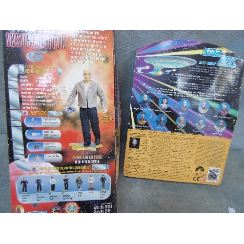 336 - STAR TREK INSURRECTION. CAPT JEAN-LUC PICARD FIGURE. ALSO LIET COMM DATA FIGURE. BOTH BOXED.