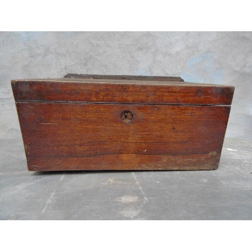 123 - GEORGIAN ROSEWOOD TEA CADDY - SARCOPHAGUS SHAPE - RESTORATION PROJECT