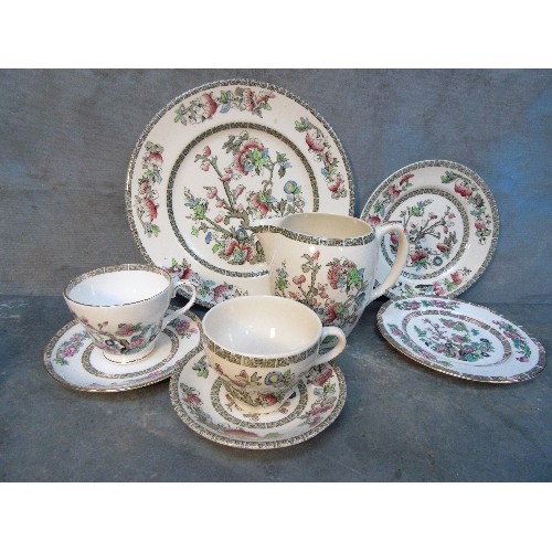 192 - JOHNSON BROTHERS INDIAN TREE PART TEA SET WITH LARGE MILK JUG (17 PIECES) TOGETHER WITH A BONE CHINA... 