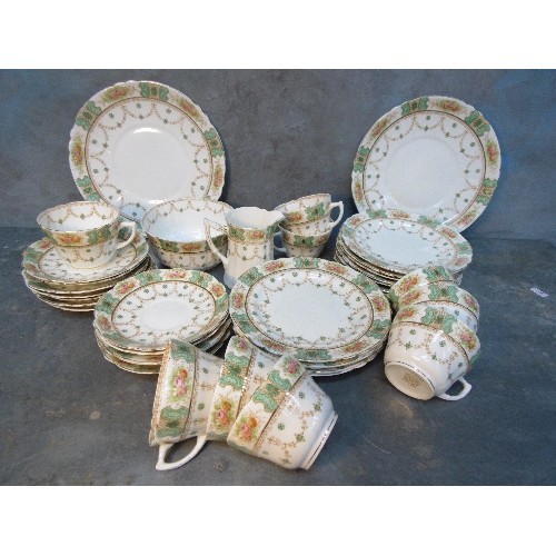 190 - A PRETTY VICTORIAN TEASET BY HEATHCOTE CHINA, STAFFS, 