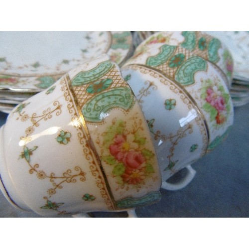 190 - A PRETTY VICTORIAN TEASET BY HEATHCOTE CHINA, STAFFS, 