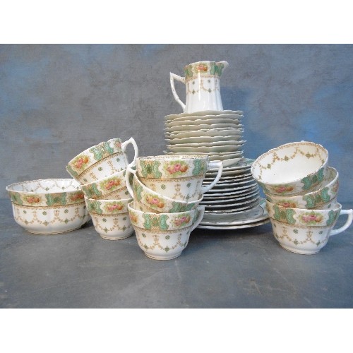 190 - A PRETTY VICTORIAN TEASET BY HEATHCOTE CHINA, STAFFS, 