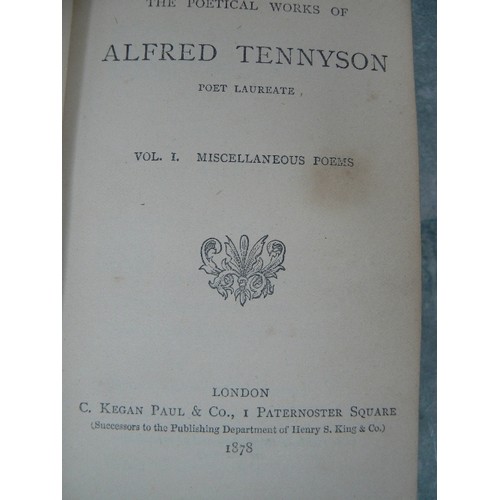 260 - ANTIQUARIAN BOOKS INCLUDING TENNYSON AND MACAULAY. INCLUDES :-4 VOLUMES 