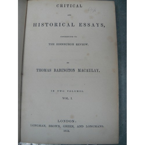 260 - ANTIQUARIAN BOOKS INCLUDING TENNYSON AND MACAULAY. INCLUDES :-4 VOLUMES 