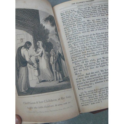 277 - RARE RAILWAY & RELIGIOUS INTEREST BOOK. AN 1827 EDITION OF THE PILGRIMS PROGRESS BY JOHN BUNYAN, PUB... 