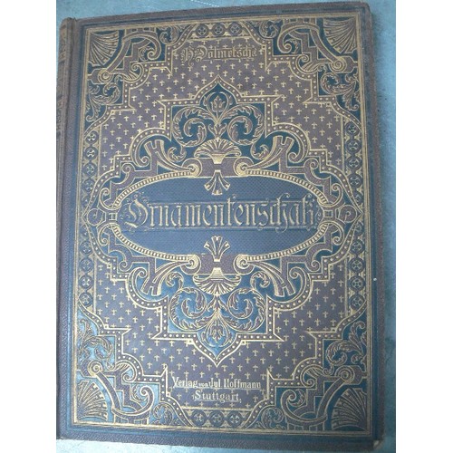 258 - GERMAN BOOK : DER ORNAMENTENSCHATZ EIN MUSTERBUCH BY H DOLMETSCH (THE TREASURE OF ORNAMENTS A SAMPLE... 