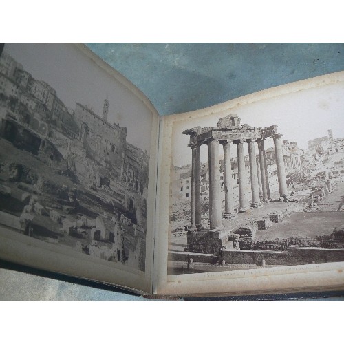 261 - 19TH CENTURY LEATHER BOUND ALBUM OF PHOTOGRAPHS OF ROME AND VENICE, ITALY - 49 ALBUMEN PRINTS 10 INC... 