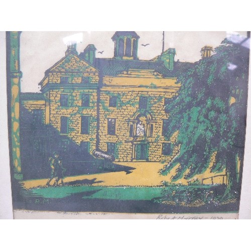 170 - A FRAMED SCREEN PRINT, PROBABLY A MILITARY COLLEGE, SIGNED IN PENCIL BY THE ARTIST ROBERT MURRAY 192... 