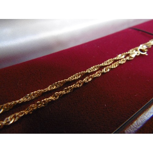 45 - 9ct GOLD SPIRAL TWIST CHAIN NECKLACE 22 INCHES 5.19g