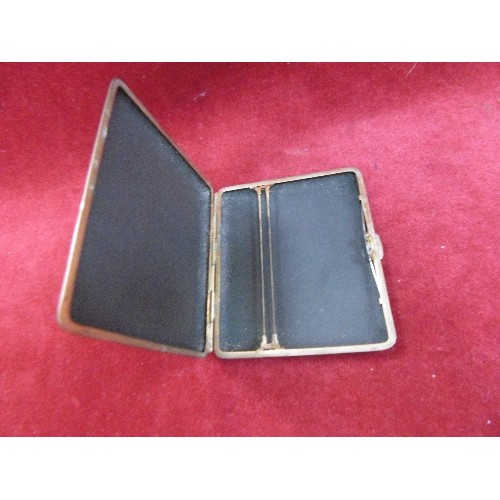 77 - A VINTAGE JAPANESE CIGARETTE CASE AND LIGHTER IN THE NIELLO FORM OF DECORATION