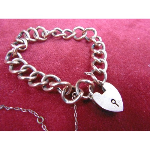 48 - A 9ct ROSE GOLD BRACELET WITH PADLOCK 14.22g