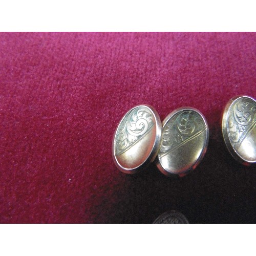 25 - 2 PAIRS OF 9ct GOLD CUFFLINKS 1938 AND  1930`S  WEIGHT 6.10g