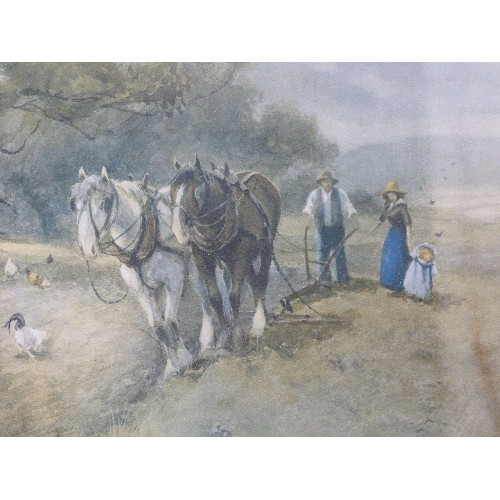 295A - EDWARDIAN PRINT OF WORKING HORSES 