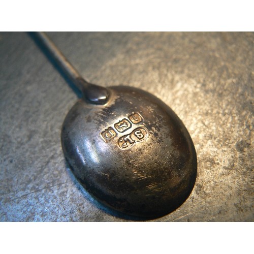 81 - SET OF SILVER COFFEE SPOONS WITH COFFEE BEAN HANDLES, BIRMINGHAM 1928, ORIGINAL BOX