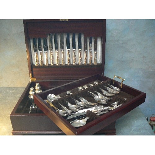 84 - LARGE CANTEEN OF KING AND QUEENS PATTERN SILVER PLATED CUTLERY BY COOPER BROTHERS AND OTHER MAKERS W... 