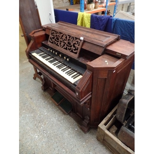 379 - AN ORNATE  VICTORIAN ORGAN HARMONIUM BY CHAPPELL & CO - THE ALEXANDRE ORGAN. 7 STOPS, MAHOGANY CASE ... 