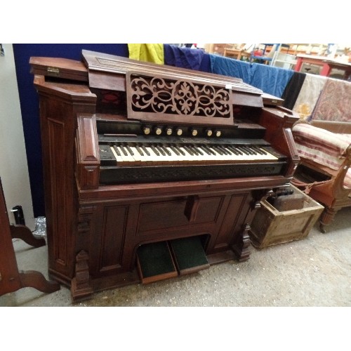 379 - AN ORNATE  VICTORIAN ORGAN HARMONIUM BY CHAPPELL & CO - THE ALEXANDRE ORGAN. 7 STOPS, MAHOGANY CASE ... 