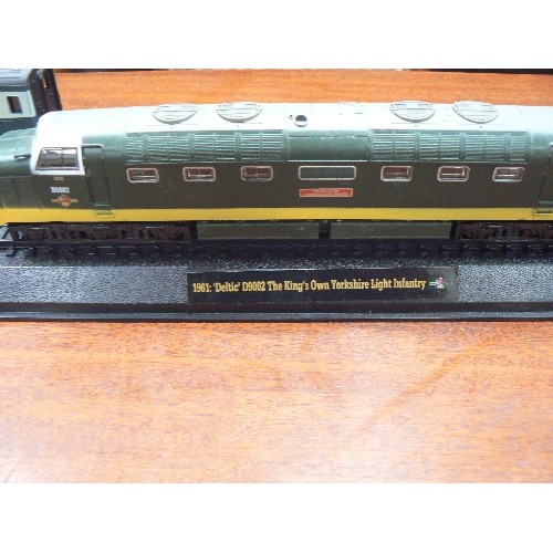 475 - STATIC MODEL DIESEL DELTIC AND INTER CITY 125 LOCOMOTIVES ON PLINTHS