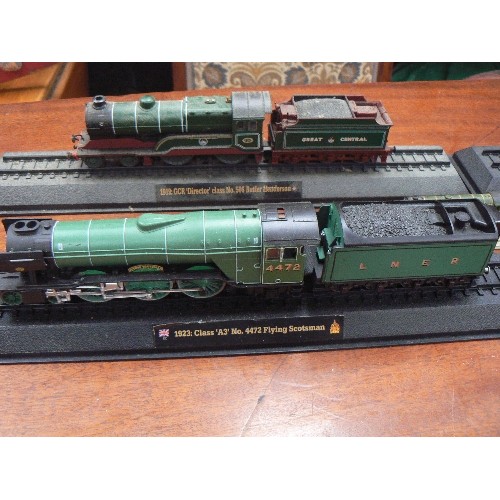 476 - 4 LNER STEAM LOCOMOTIVES INCLUDING MALLARD & FLYING SCOTSMAN + GREAT CENTRAL DIRECTOR CLASS ON PLINT... 