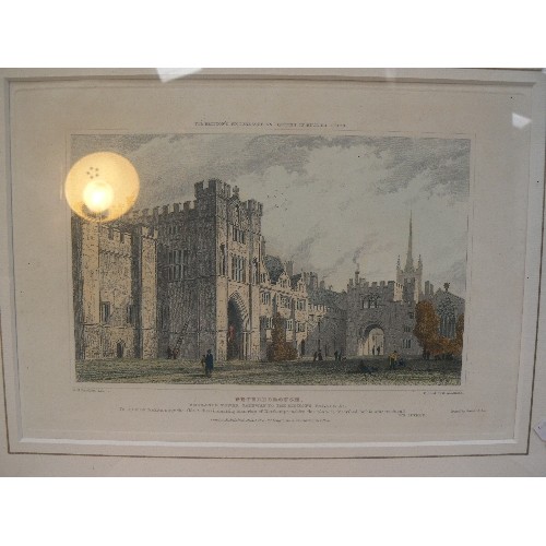 285 - TWO 19TH CENTURY FRAMED ENGRAVINGS OF PETERBOROUGH CATHEDRAL. 