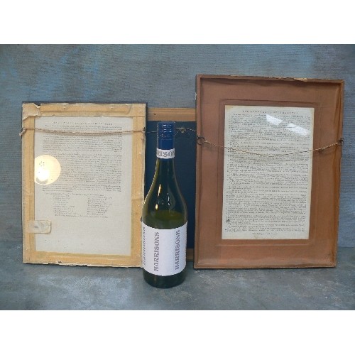 283 - THREE ORIGINAL FRAMED AND GLAZED ENGRAVINGS INCLUDING 