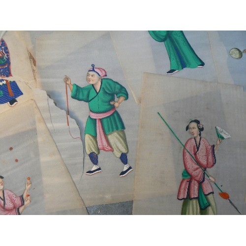 249 - SET OF 12 CHINESE QING DYNASTY WATERCOLOUR PAINTINGS ON PITH PAPER FROM THE EARLY 19TH CENTURY. SEVE... 