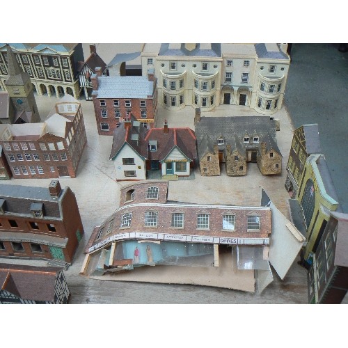 482 - QUANTITY OF OO SCALE CARDBOARD MODEL BUILDINGS FOR A LARGE TOWN