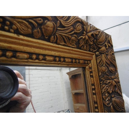 393 - LARGE GILT FRAMED WALL MIRROR - 125CM X 125CM