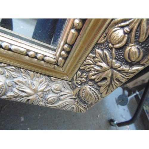 393 - LARGE GILT FRAMED WALL MIRROR - 125CM X 125CM