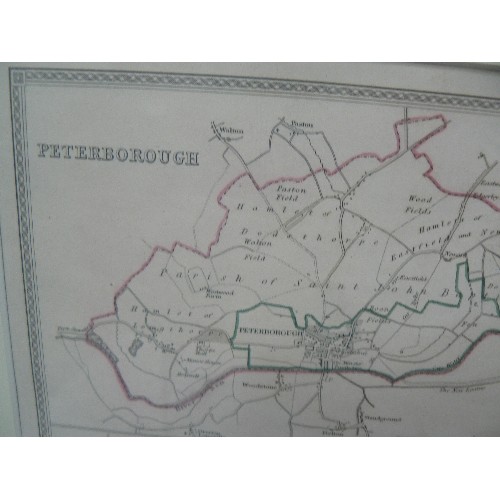 287 - TWO PETERBOROUGH MAPS INCLUDING A CIRCA 1868 ORDNANCE SURVEY MAP WITH THE PROPOSED PARLIAMENTARY BOU... 