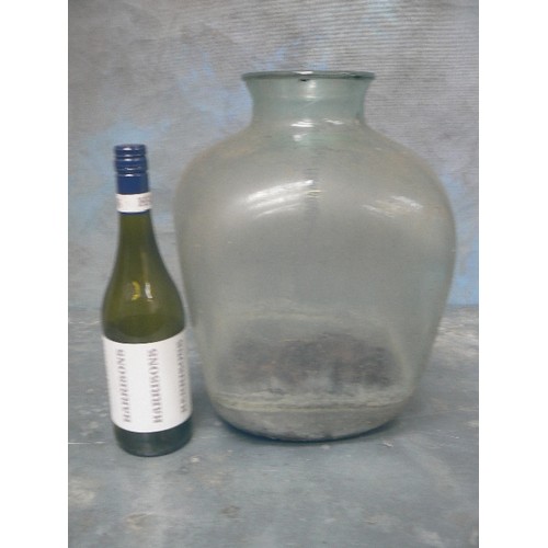 408 - VINTAGE GLASS DEMIJOHN / CARBOY OR TERRARIUM JAR