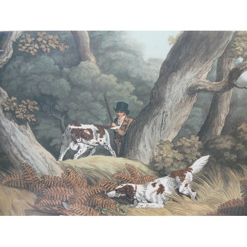 293 - A GOOD PAIR OF HUNTING PRINTS WITH SPANIELS, INCLUDING 