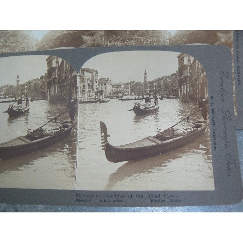 239 - GOOD COLLECTION OF 39 VICTORIAN STEREOSCOPIC ALBUMEN PHOTOGRAOHIC SLIDES BY M.E.WRIGHT PUBLISHER, IN... 