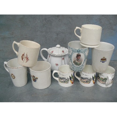 225 - GOOD COLLECTION OF EARLY 20TH CENTURY ROYAL AND WW1 COMMEMORATIVE CHINA. INCLUDES 3 X WW1 AYNSLEY PE... 