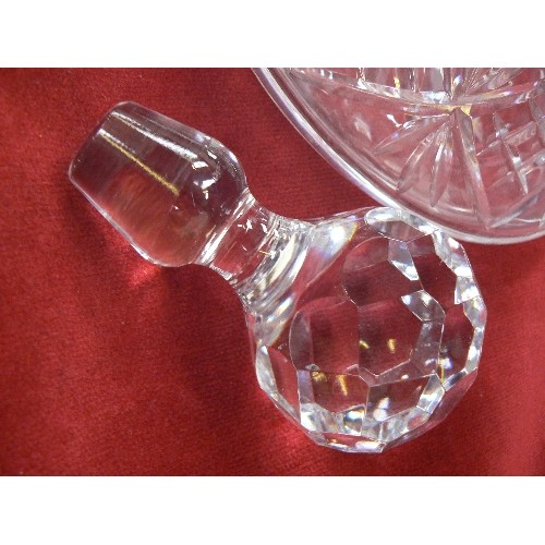 306 - HEAVY CRYSTAL SHIPS DECANTER WITH ENGRAVED WINE LABEL