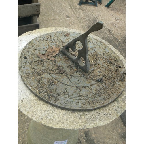 412 - SIMULATED STONE SUNDIAL