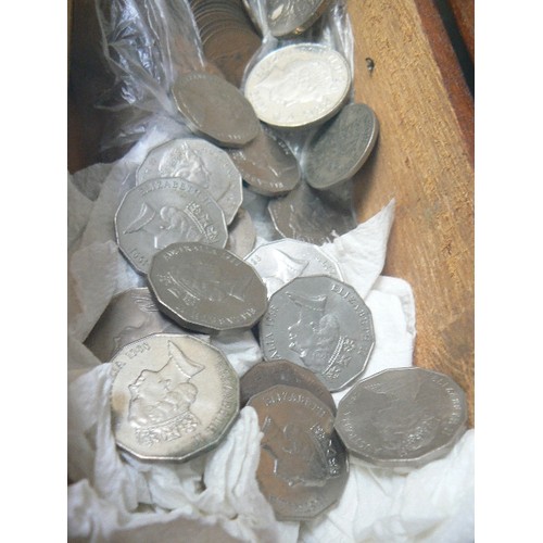 246A - COLLECTION OF COINS IN A BOX INCLUDING PENNIES FROM  1861 TO 1967, 1999 PRINCESS DIANA 5 POUNDS, 17 ... 