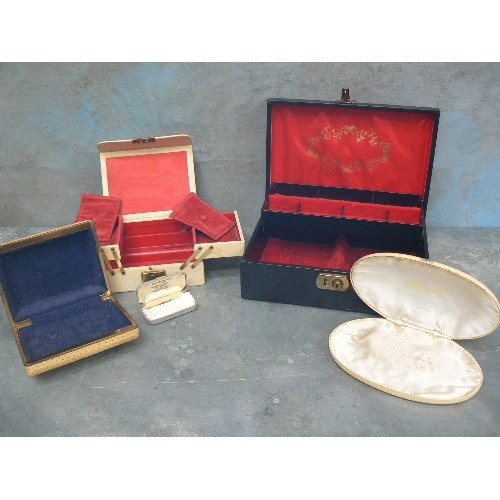 234 - 5 JEWELLERY BOXES INCLUDING A BLACK ONE BY 