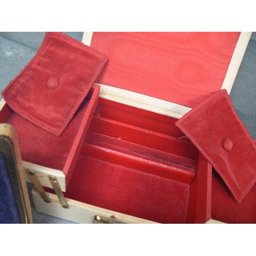 234 - 5 JEWELLERY BOXES INCLUDING A BLACK ONE BY 