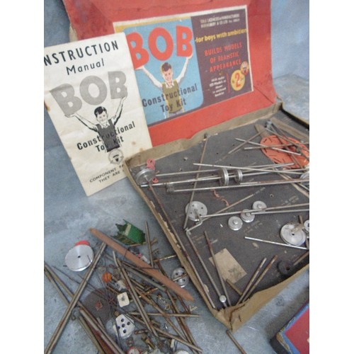 369B - A CIRCA 1950 MECCANO SET, NO 1 OUTFIT WITH PLAYWORN CONTENTS AND A GOOD INSTRUCTION BOOKLET. ALSO A ... 