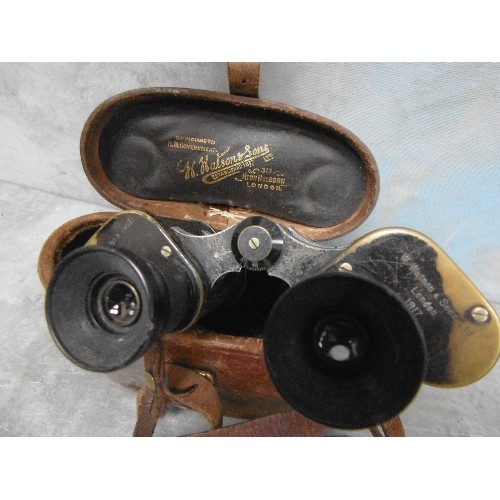 454 - WW1 BINOCULARS BY W WATSON & SONS LONDON 1917 