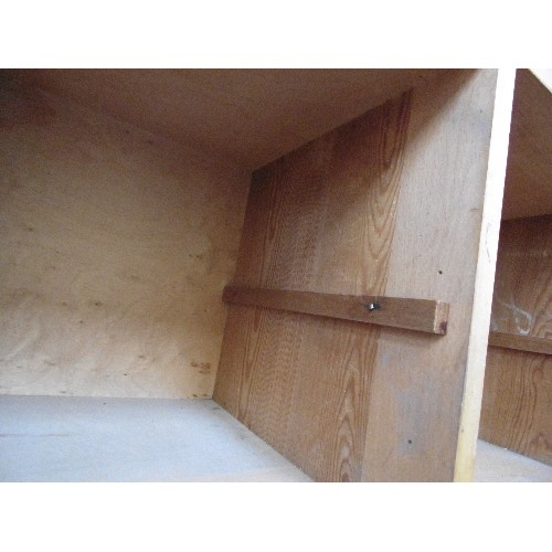 296A - A MID CENTURY SOLID BEECH PIGEON HOLE CABINET - PROBABLY FROM A SCHOOL - 12 HOLES