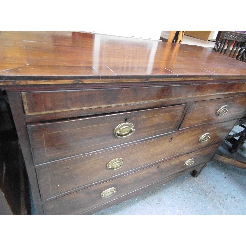 426 - 19TH CENTURY MAHOGANY TWO OVER TWO CHEST OF DRAWERS WITH A FURTHER 